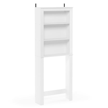 Furinno Indo Open Bath Cabinet White 62.99 x 23.62 x 8.27 in. FR18513WH